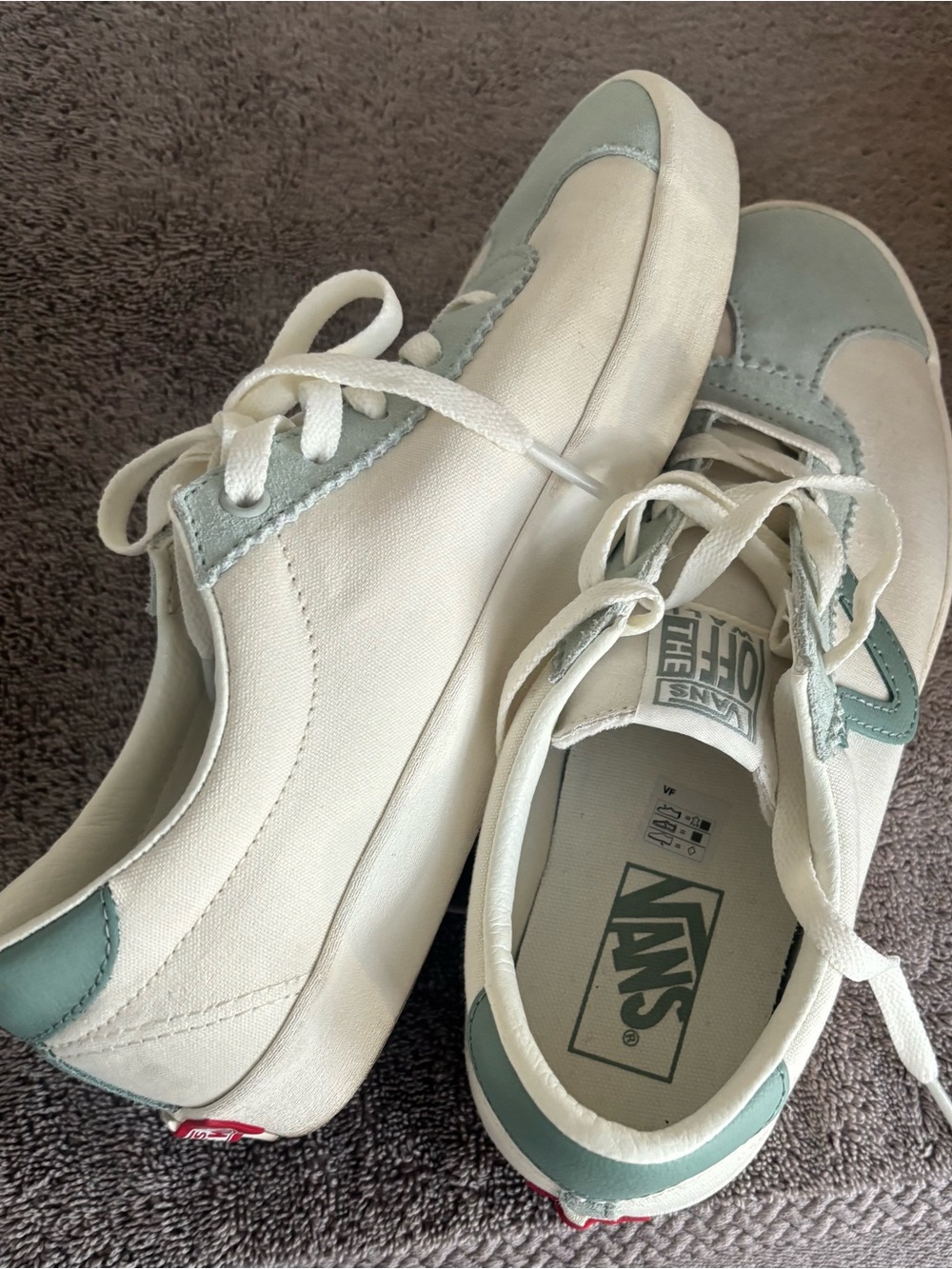 Vans Sport Low Top Sneakers in Cream and Sage Green